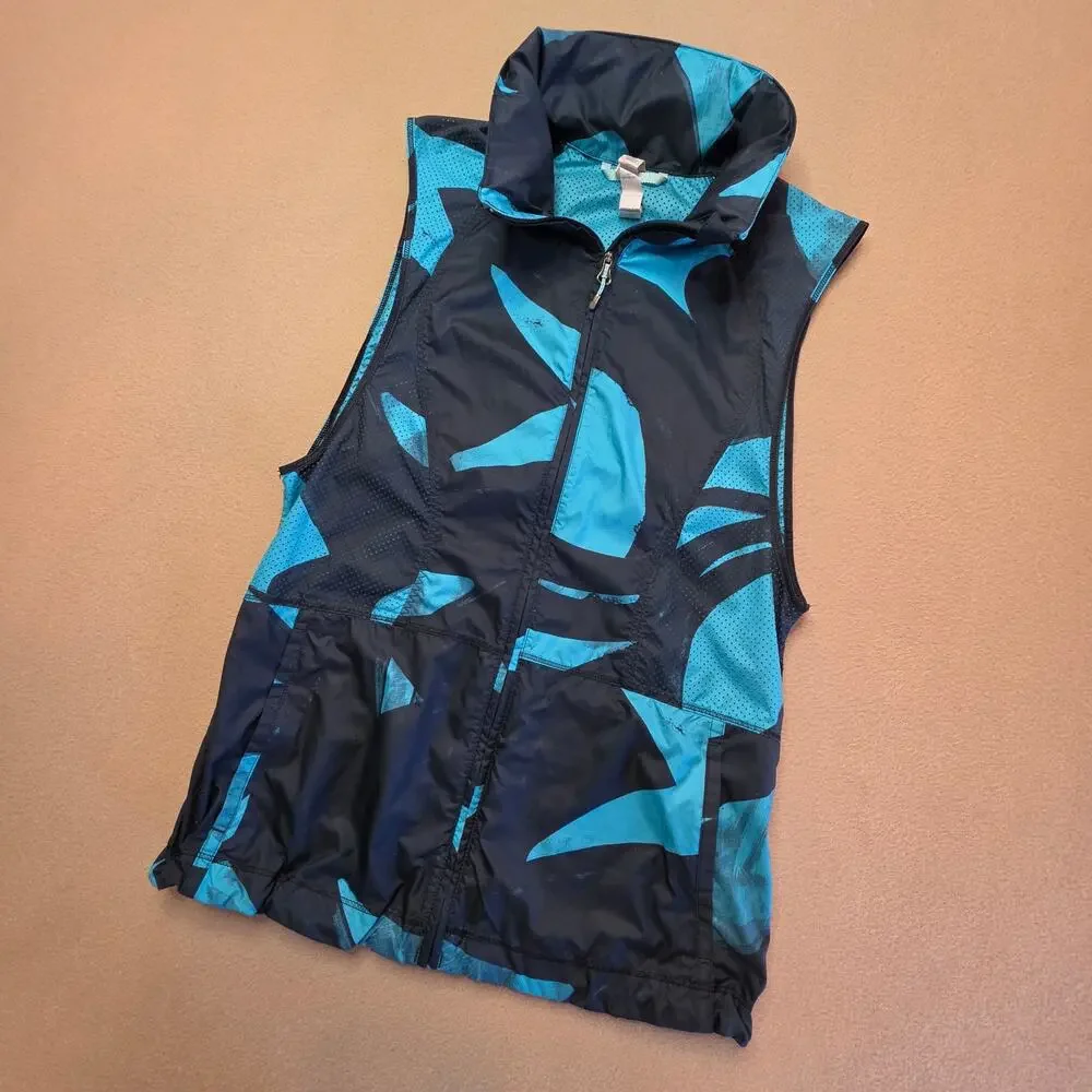 Lululemon Pack-It Sleeveless Running Vest Peacock Blue Teal Sz 6 Stowable Hood